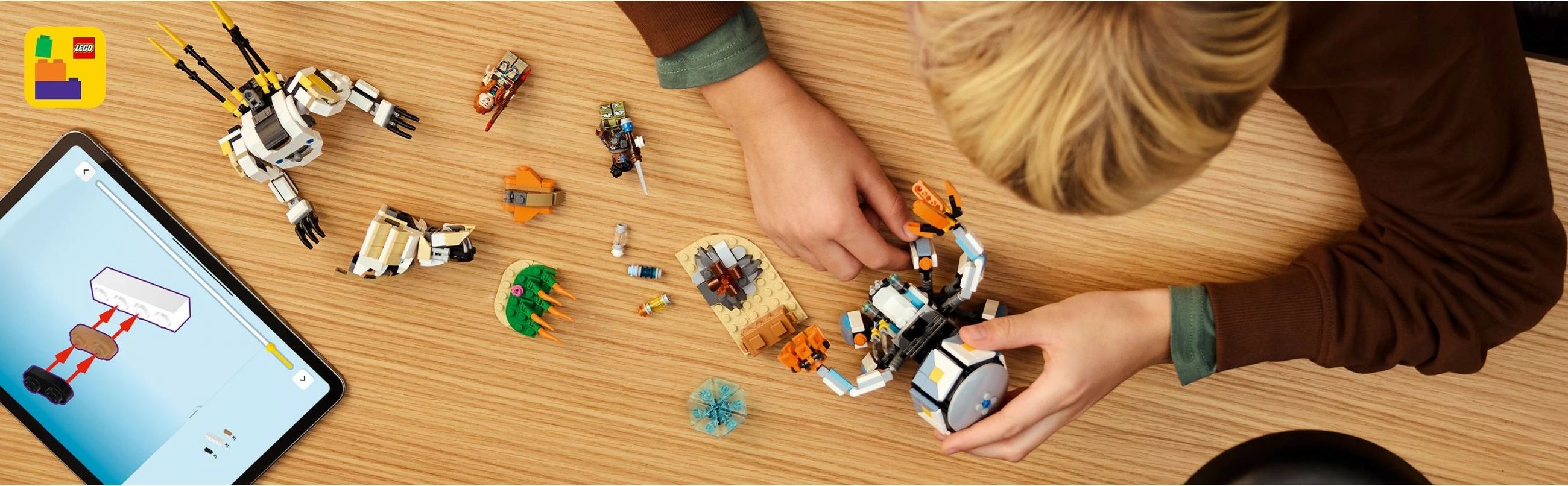 Set gradnje Horizon Adventures 77037, Aloy & Varl proti Shell-Walker & Sawtooth, 768 kosov, večbarven