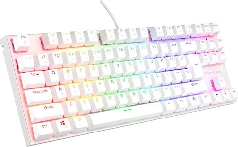 Mehanska tipkovnica Genesis Thor 303 TKL RGB, Outemu Peach Silent, bela