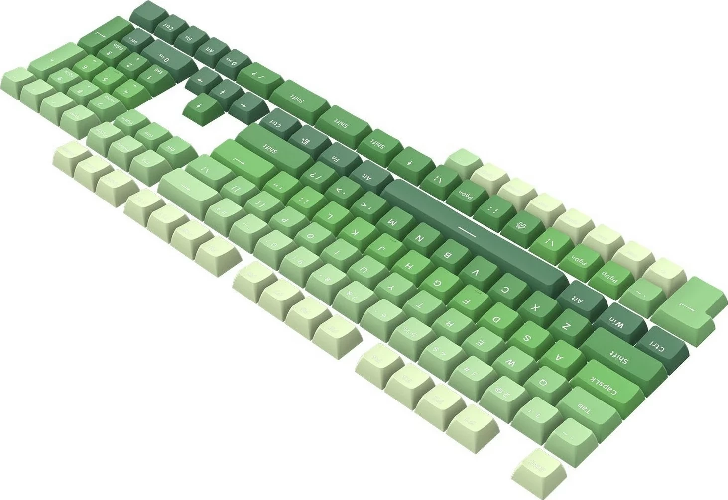 Set zelenih tipk za tipkovnico Redragon A140, 104 tipke, mikrofon