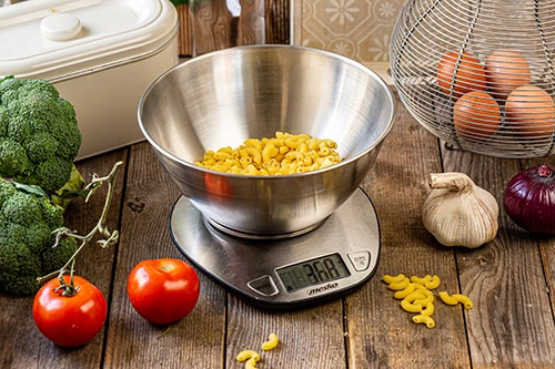 Kuhinjska tehtnica Adler MS 3152, 5 kg, natančnost 1 g, posoda 2 L, nerjaveče jeklo, INOX