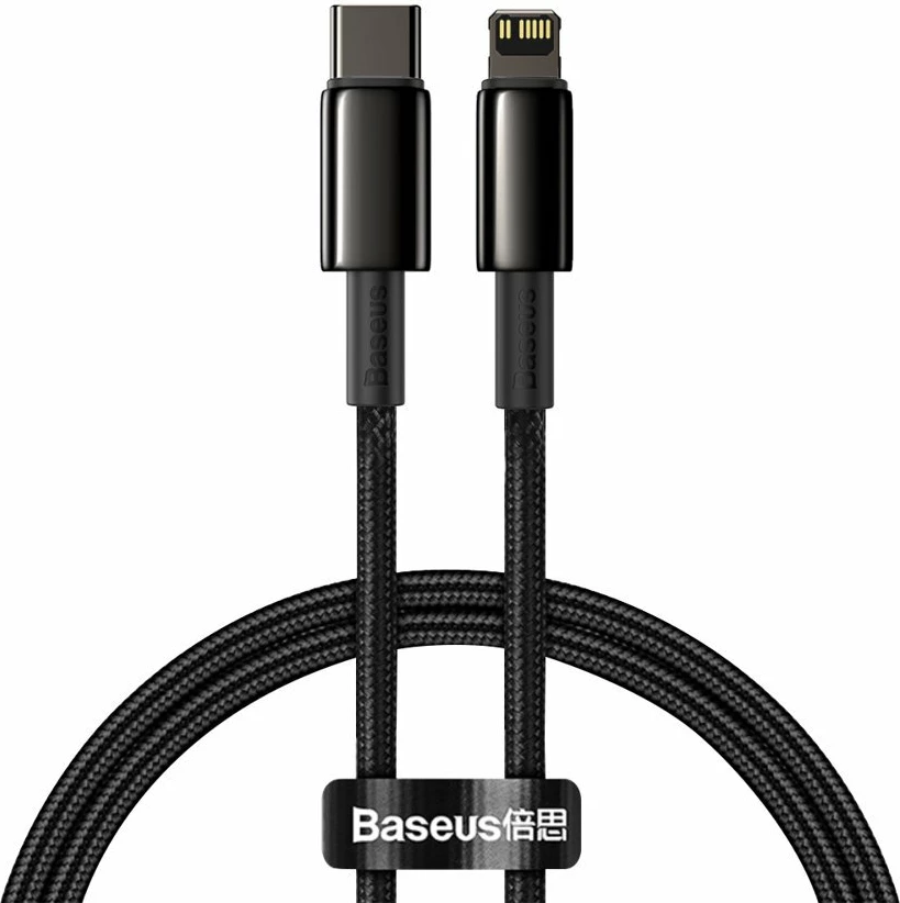 Kabel USB-C v Lightning, 1 m, 20 W, črn Baseus CATLWJ-01