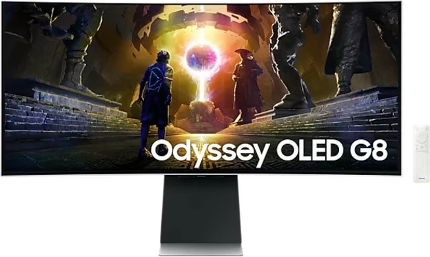 34'' QD-OLED ultraširok monitor, Samsung Odyssey G8, 175Hz, srebrn