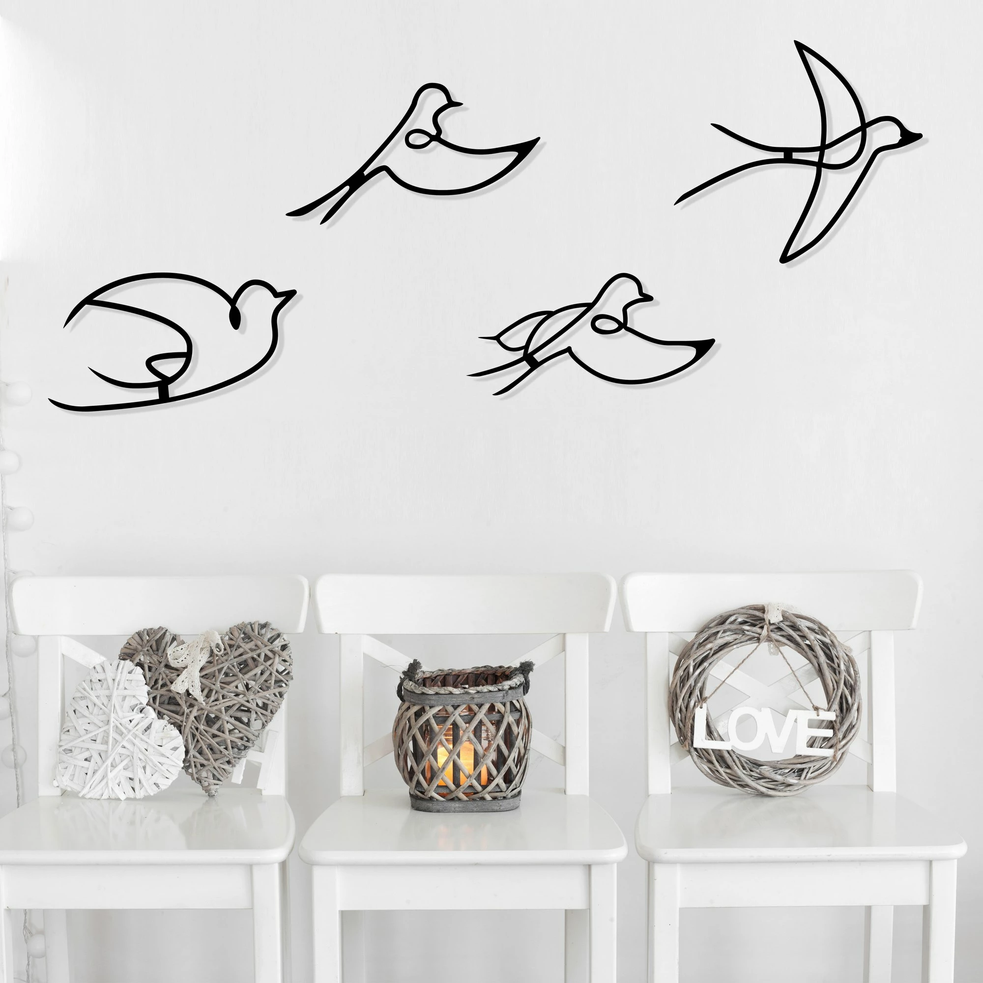 Metalni stenski dekorativni dodatek Wallity Hope, 4 kosa