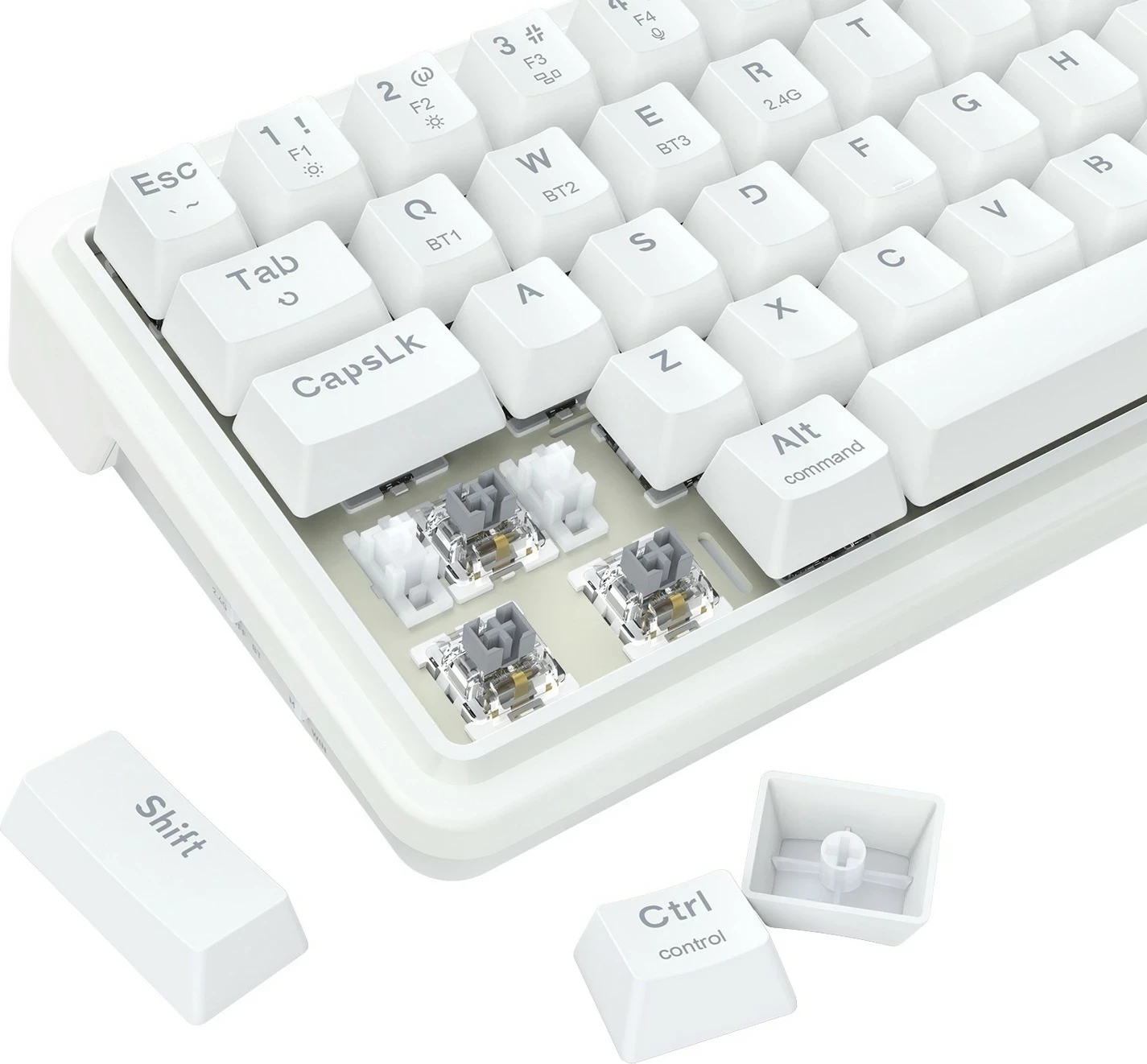 Mehanska tipkovnica Redragon Draconic V2 K730W-RGB-PRO, 60 %, RGB, brezžična/žična, bela