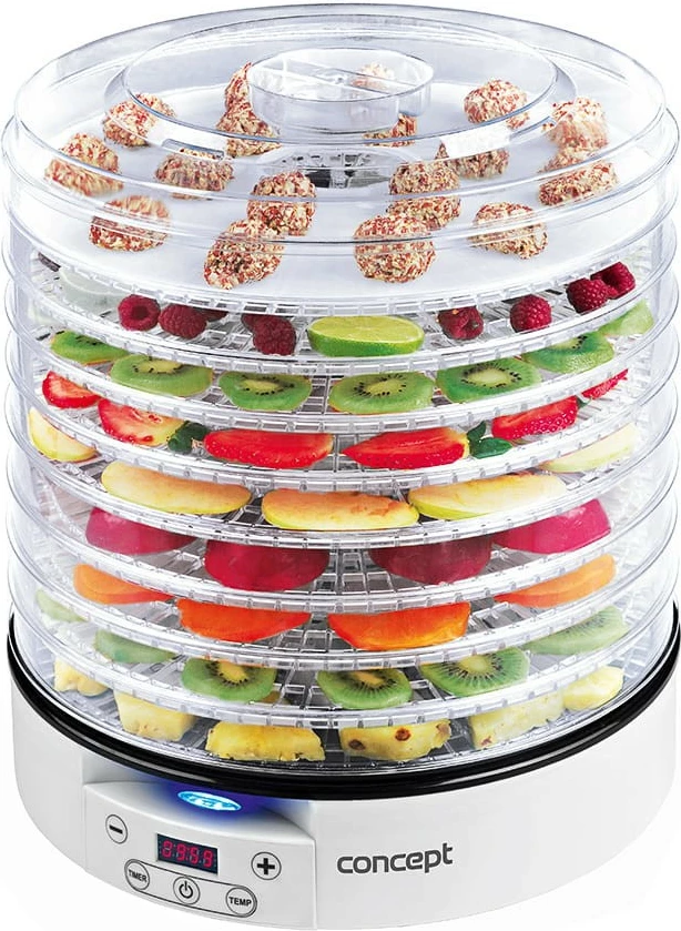 Dehidratator hrane Concept SO2020, 11 pladnjev, 500 W, prozorno/bela