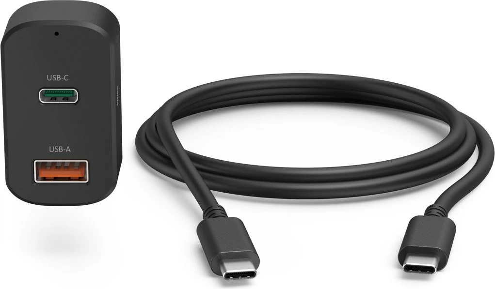 Avto polnilec Hama 200018, 65 W, USB-C in USB, 1,5 m, črn