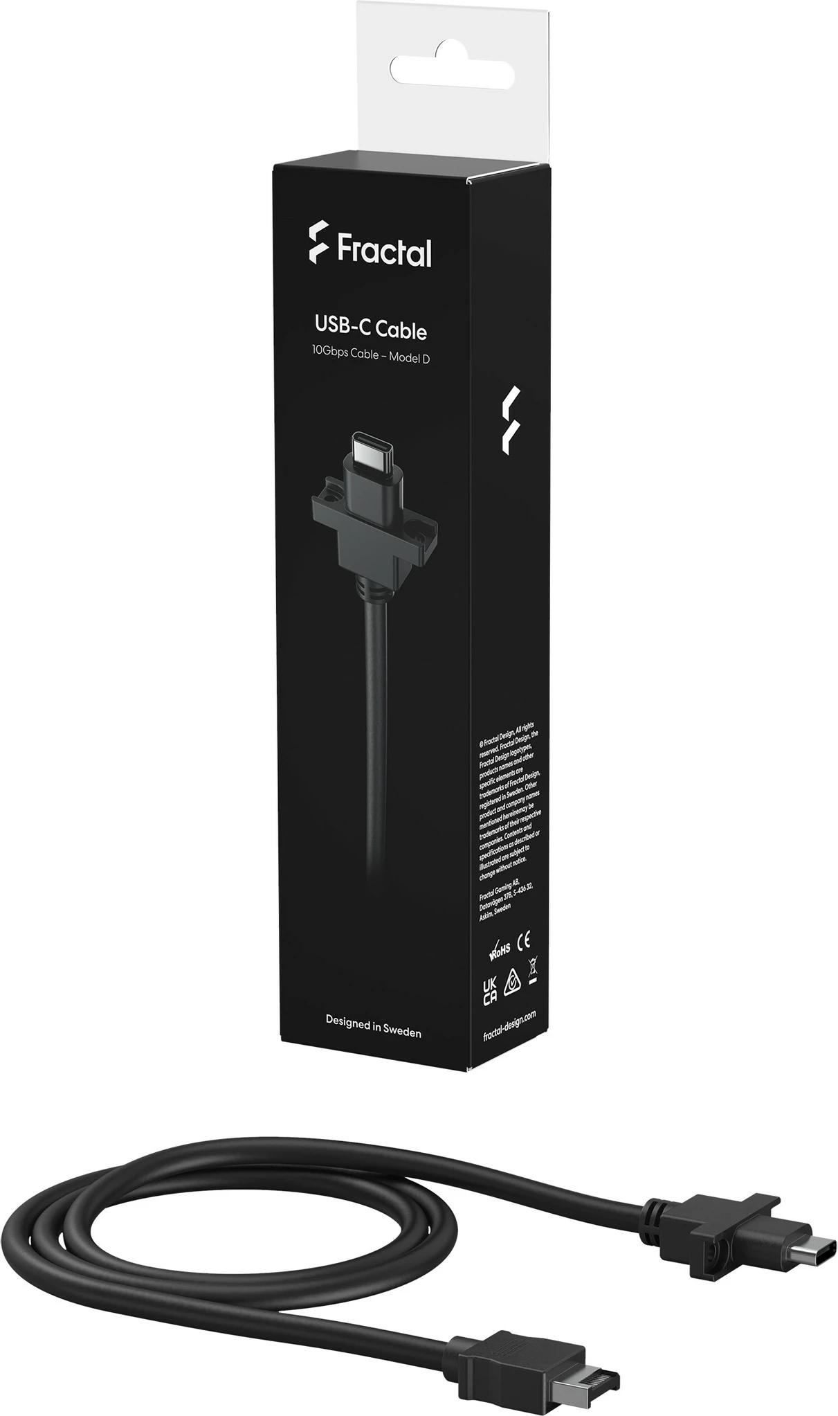 USB-C kabel Fractal Design FD-A-USBC-001, 0,67 m, 10 Gbps, črn