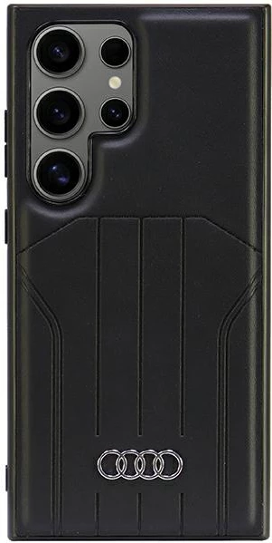 Ovitek Audi MagSafe za Samsung Galaxy S24 Ultra, umetno usnje, črn