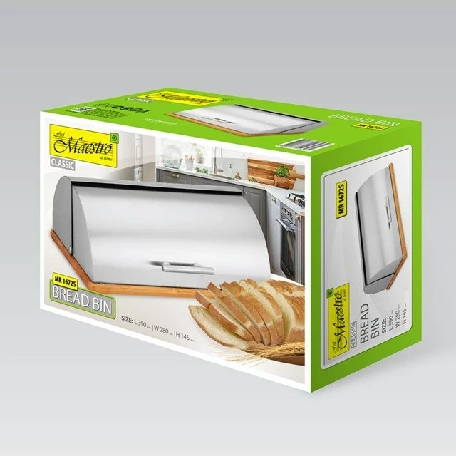 Kontejner za kruh Maestro MR-1672S, nerjaveče jeklo, srebrn