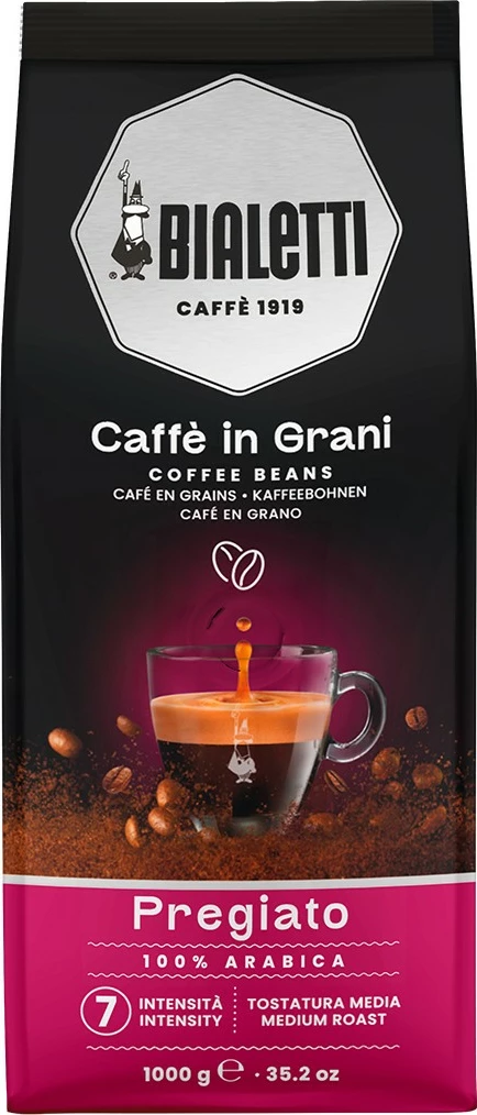 Zrna kave, 100% Arabica, srednje praženo, 1 kg — Bialetti Esperto Grani Pregiato