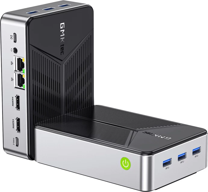 Mini PC ohišje GMKtec G9, Intel N150, 12GB RAM, 64GB + 512GB SSD, Windows 11 Pro, črno/srebrna