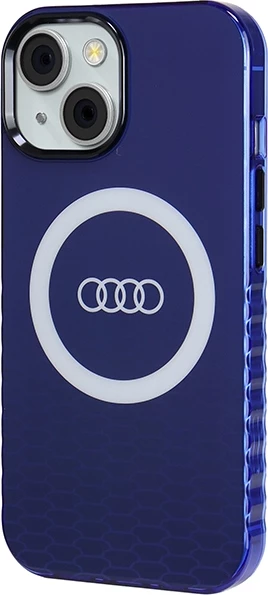 Zaščitni ovitek Audi IML z velikim logotipom, MagSafe, za iPhone 15/14/13, moder