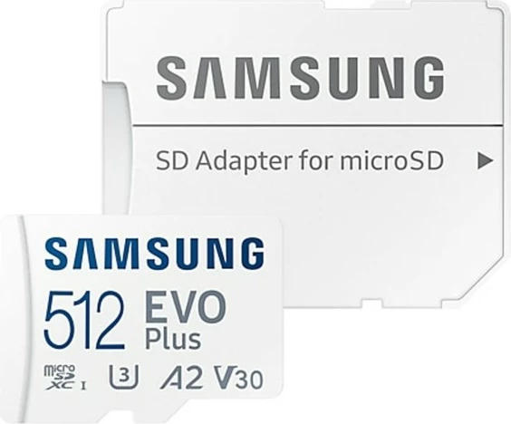 MicroSD pomnilniška kartica 512 GB z SD-adapterjem, Samsung EVO Plus