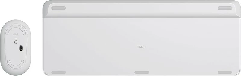Brezžična tipkovnica in miška Logitech MK470 Slim, polna velikost (100%), RF brezžično, QWERTZ, bela
