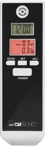 Analizator izdihanja Clatronic AT 3605, 0,2 ‰ - 0,5 ‰, bel/črn