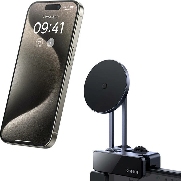 Magnetni nosilec za telefon, za avtomobilski zaslon, Baseus MaxView, siv