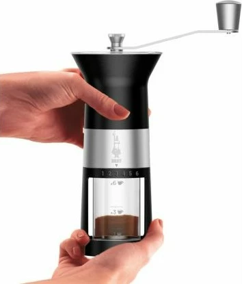 Ročni mlinček za kavo Bialetti Premium, inox, črn