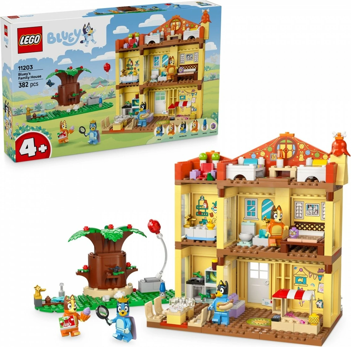 Družinska hiša Bluey, set gradnikov LEGO 11203, 382 kosi, plastika, za otroke, pisano