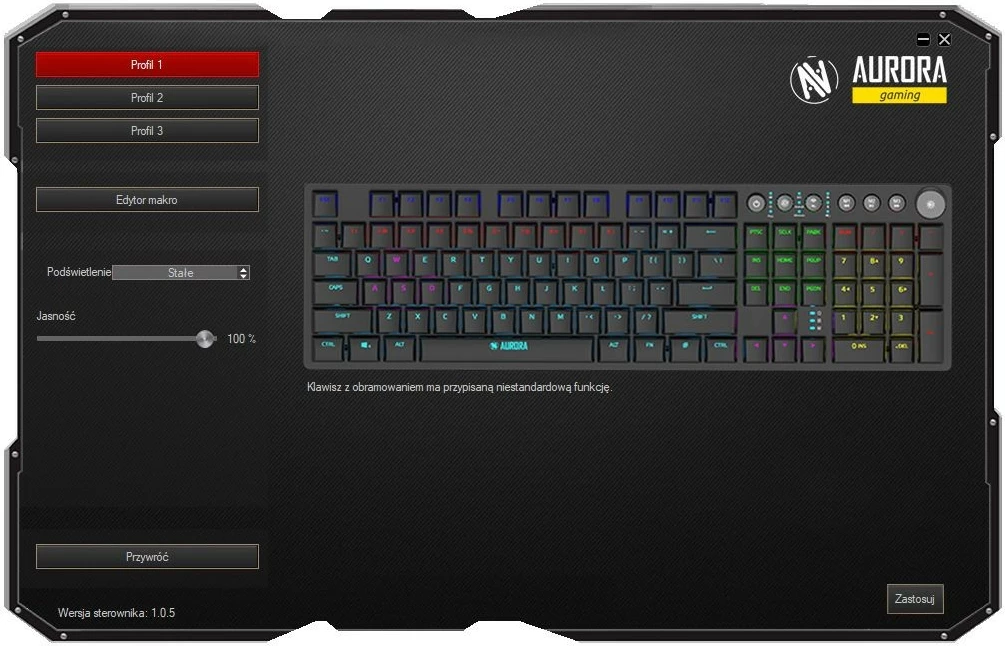 Mehanska igralna tipkovnica iBOX Aurora K-6, LED, žična/brezžična, črna