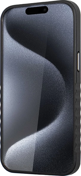Etui iz pravega usnja Audi z MagSafe za iPhone 15 Pro, črno-rdeč