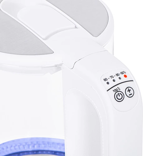 Električni čajnik iz stekla Mesko MS1301, 1,7 L, nadzor temperature, LED, bel