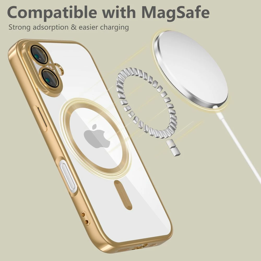 Ovitek Tech-Protect MagFlex za iPhone 16, MagSafe, zlat