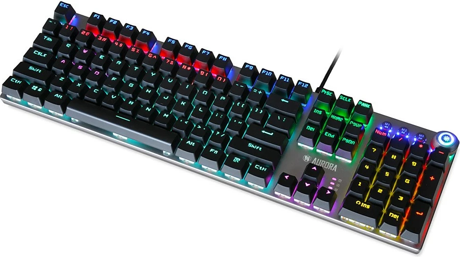 Mehanska igralna tipkovnica z RGB osvetlitvijo iBOX Aurora K-3, črna