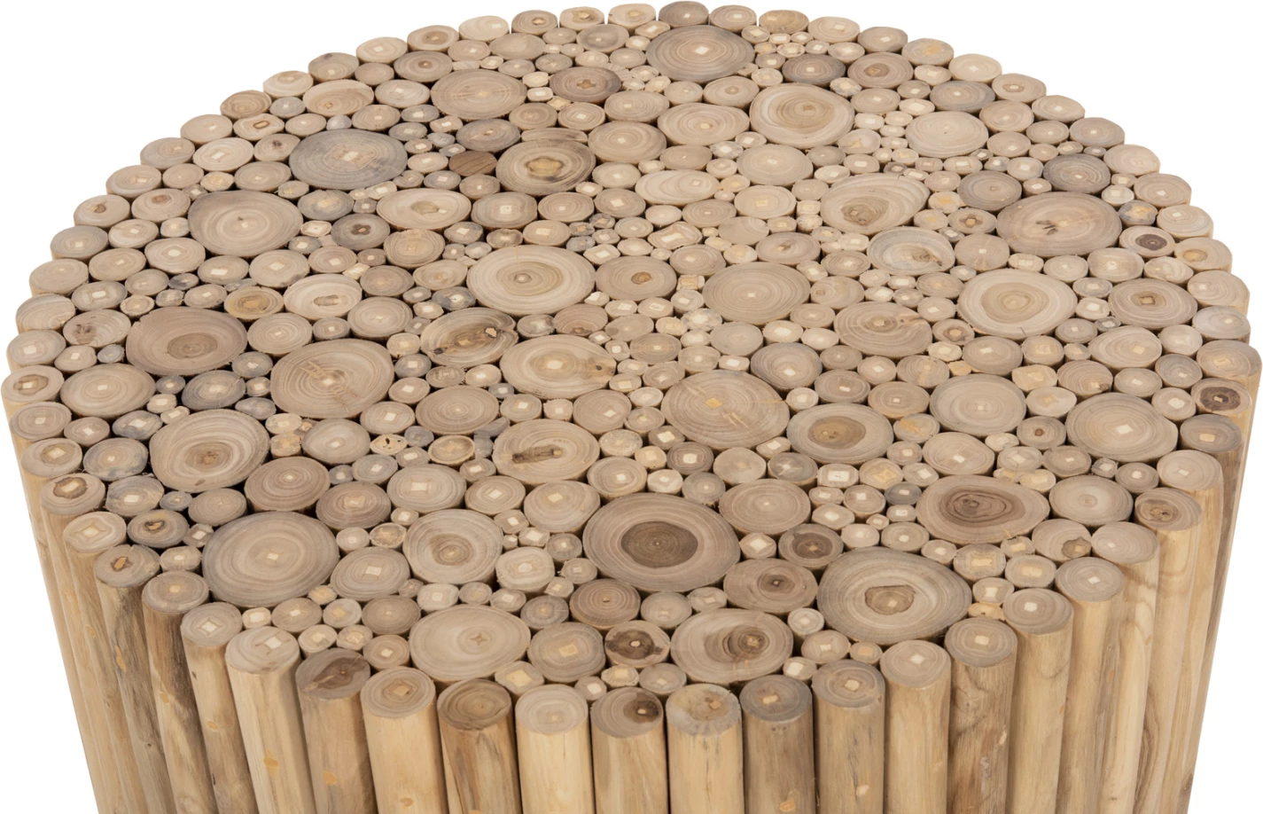 Okrogla klubska miza COOTER FH9863 iz vej TEAK - NARAVNA Φ80x50Hcm