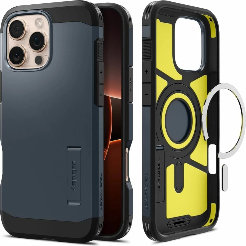 Ovitek za telefon Tough Armor Mag Spigen za iPhone 16 Pro Max, MagSafe, temno siva