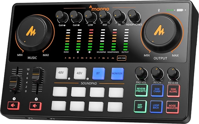 Zunanji zvočni vmesnik Maono AME2 GEN2, 2000 mAh, črn