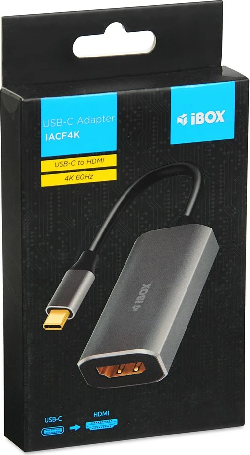 Adapter kabel iz USB-C na HDMI, iBox IACF4K, srebrn