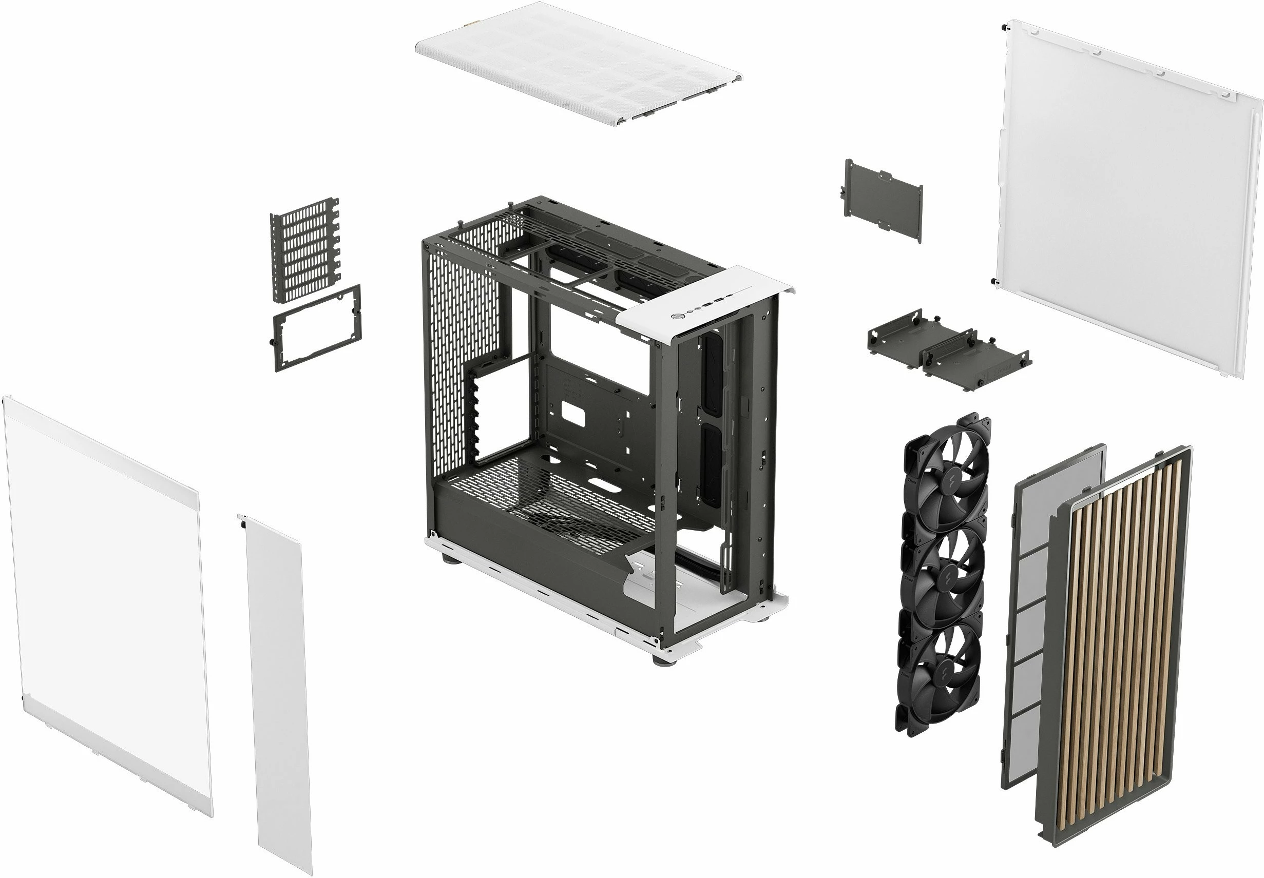 Midi Tower ohišje za računalnik Fractal Design FD-C-NOR1X-04, bela, ATX, EATX, micro ATX, Micro-ITX