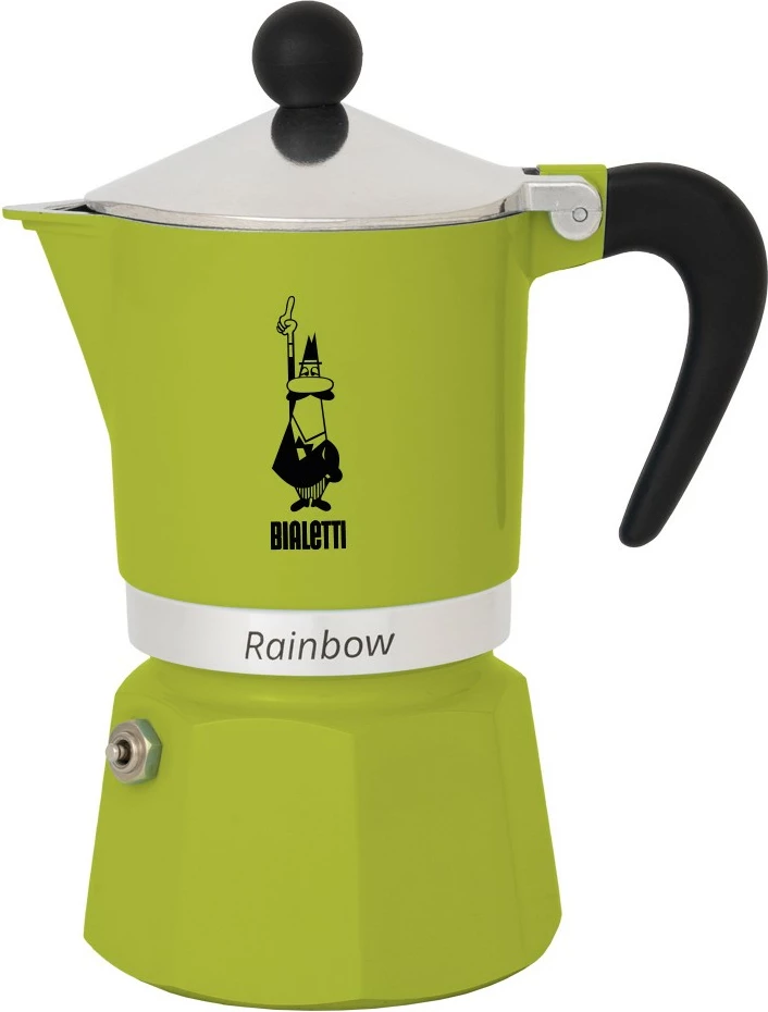 Moka za kavo Bialetti Rainbow, 0,06 L, alumin, termoplastika, zelena