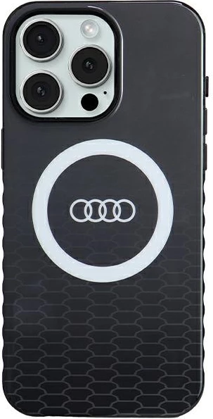 Ovitek z velikim logotipom Audi IML MagSafe za iPhone 15 Pro Max, črn