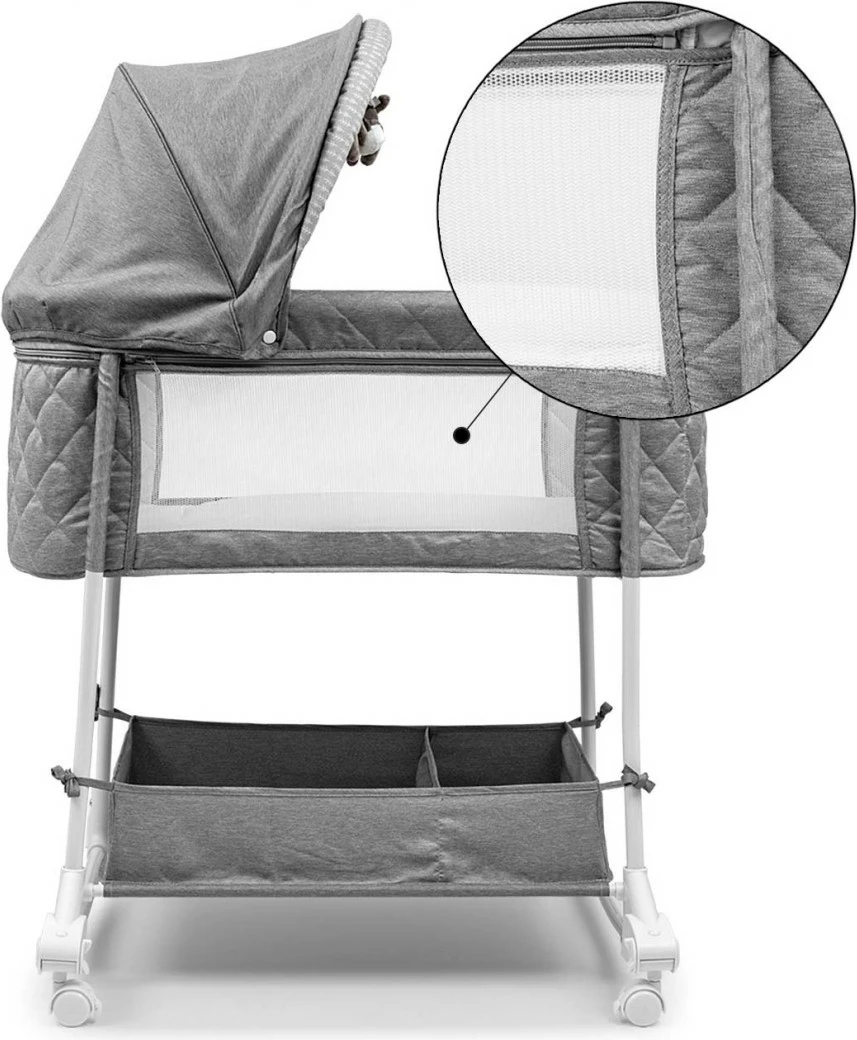 Zibelka 2v1 Dream On, Milly Mally 5431, sivo/bela