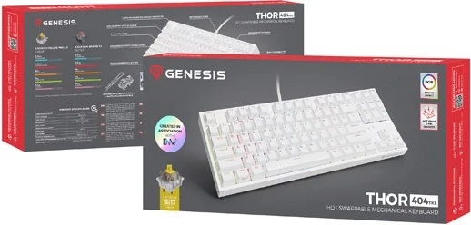 Mehanska tipkovnica Genesis Thor 404 TKL, bela z RGB
