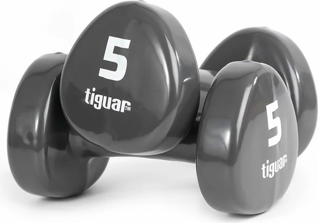 Vinilne uteži Tiguar za vadbo, sivo/srebrne