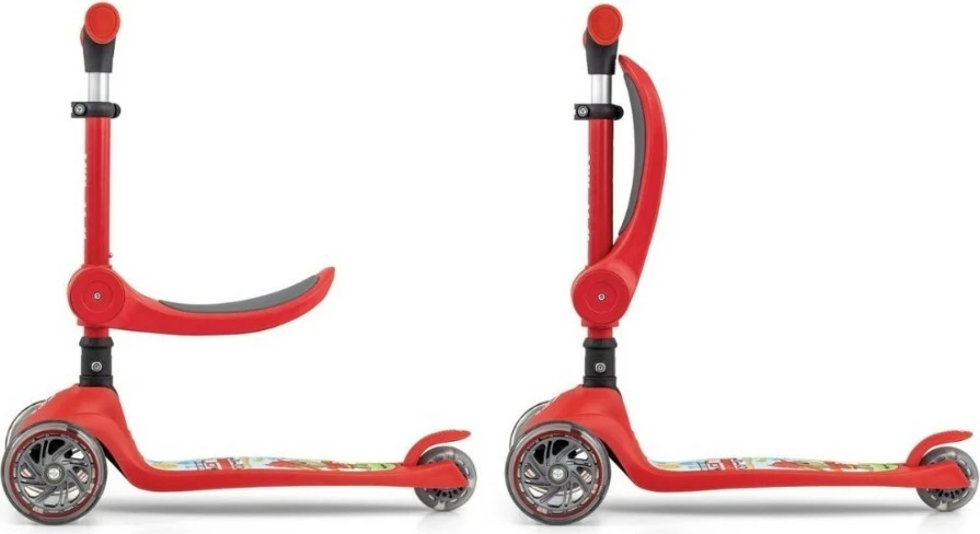 Trotinet za otroke Fuzzy Milly Mally 5752, 3 kolesa, rdeč