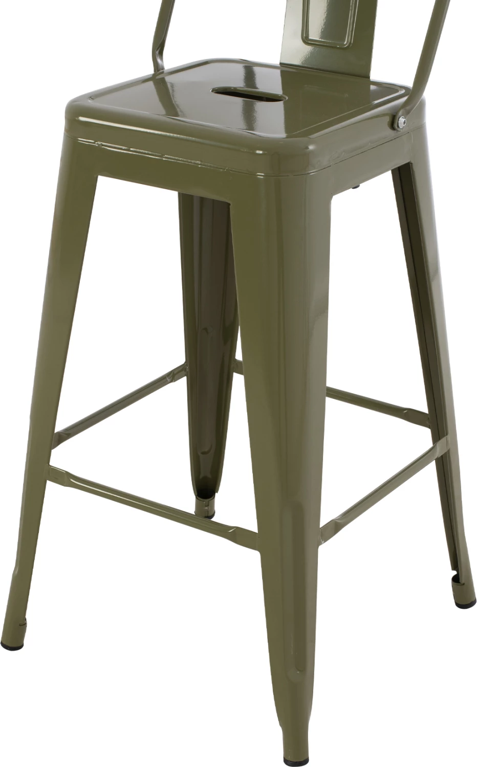 Kovinski barski stol srednje višine MELITA v temno olivno zeleni barvi FH8574.03 42x42x98 cm