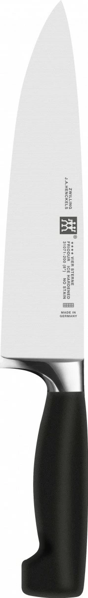 Set kuhinjskih nožev iz ogljikovega jekla, 4 kosi, črna ergonomska ročaja, z lesenim blokom Zwilling Four Star