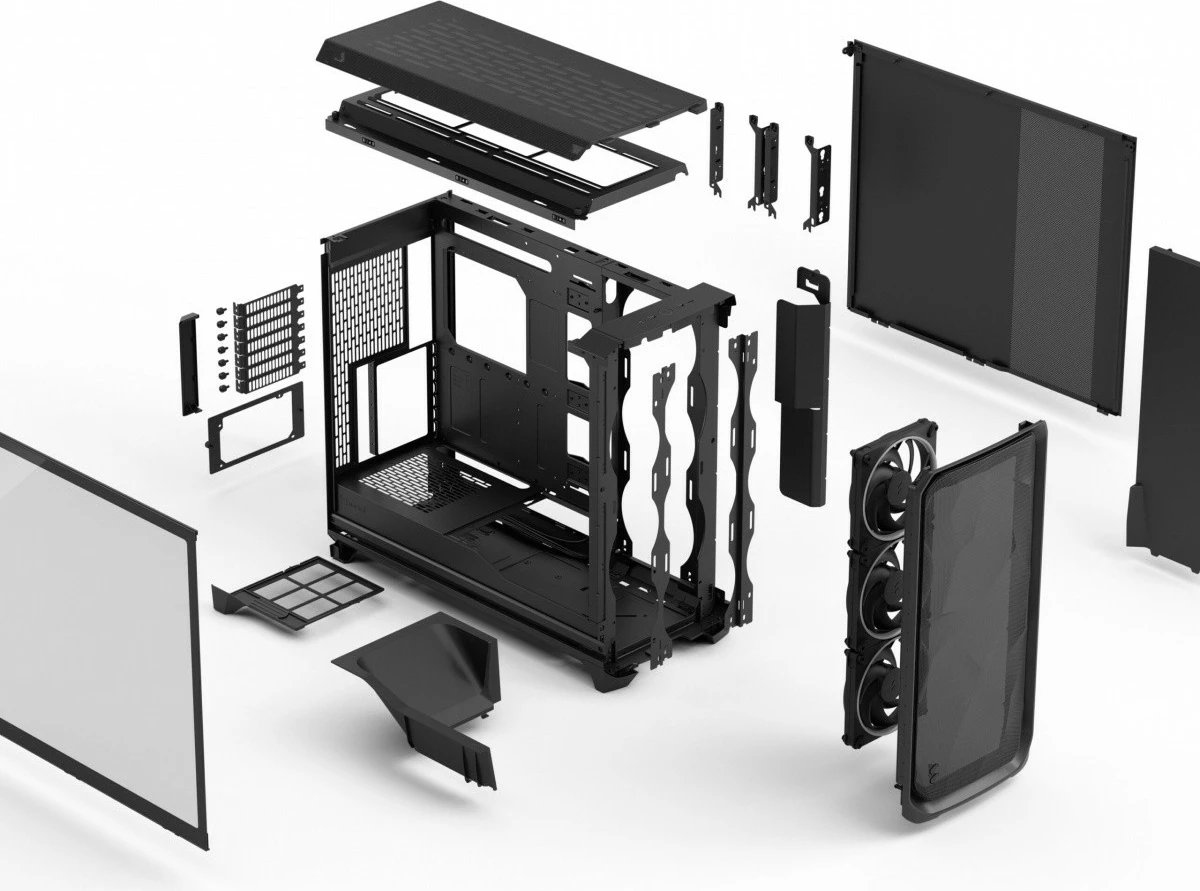 Ohišje Meshify 3 XL Fractal Design, tower, RGB, črno, kaljeno steklo