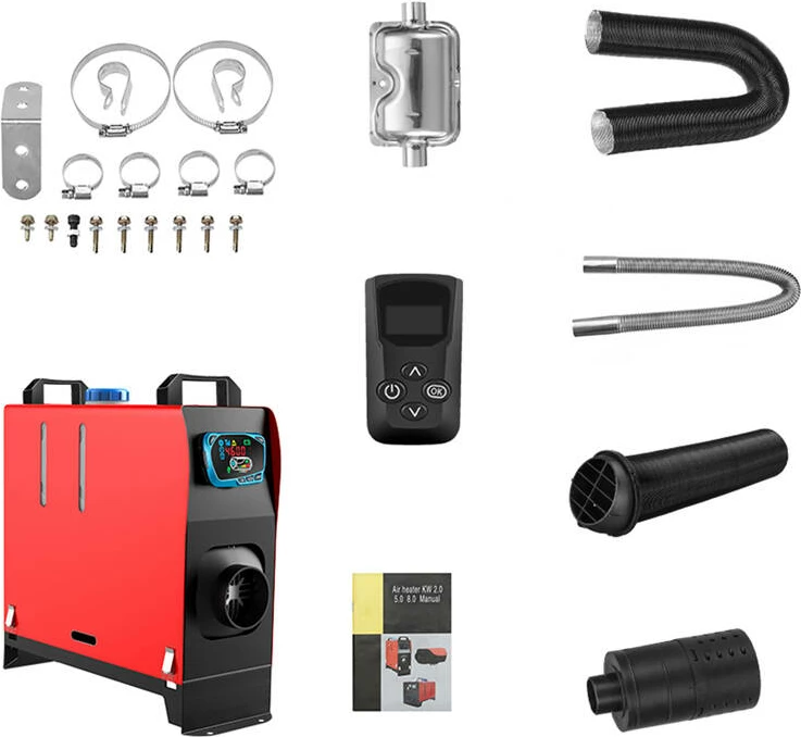 Parkirni grelec, 5 kW, 12 V, z daljinskim upravljalnikom, rdeč, Blitzwolf BW-AH-V2B