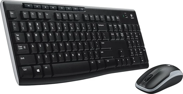 Brezžična tipkovnica in miška Logitech Wireless Desktop MK270, QWERTZ, črn