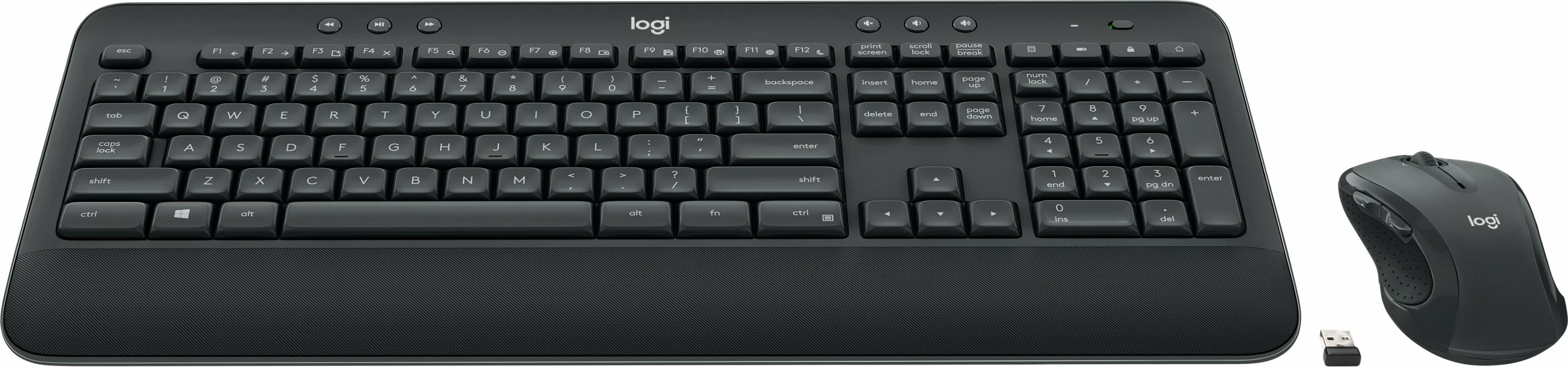 Kombinacija tipkovnice in miške Logitech MK545 ADVANCED, brezžično, polna velikost, USB, QWERTZ, črna