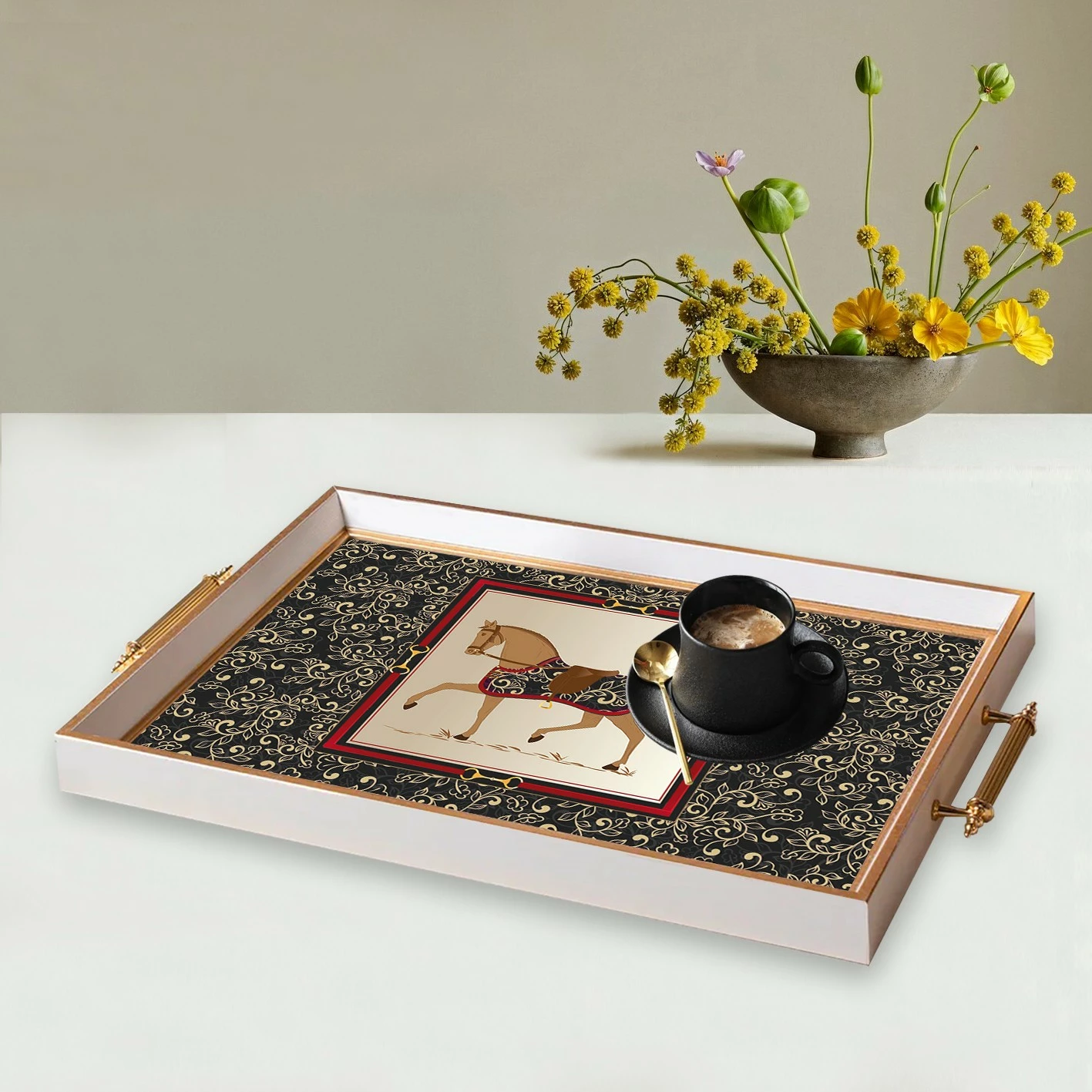 Tabaka iz stekla, Aberto Design TPB9897, večbarvna, 50 x 29 x 3,5 cm