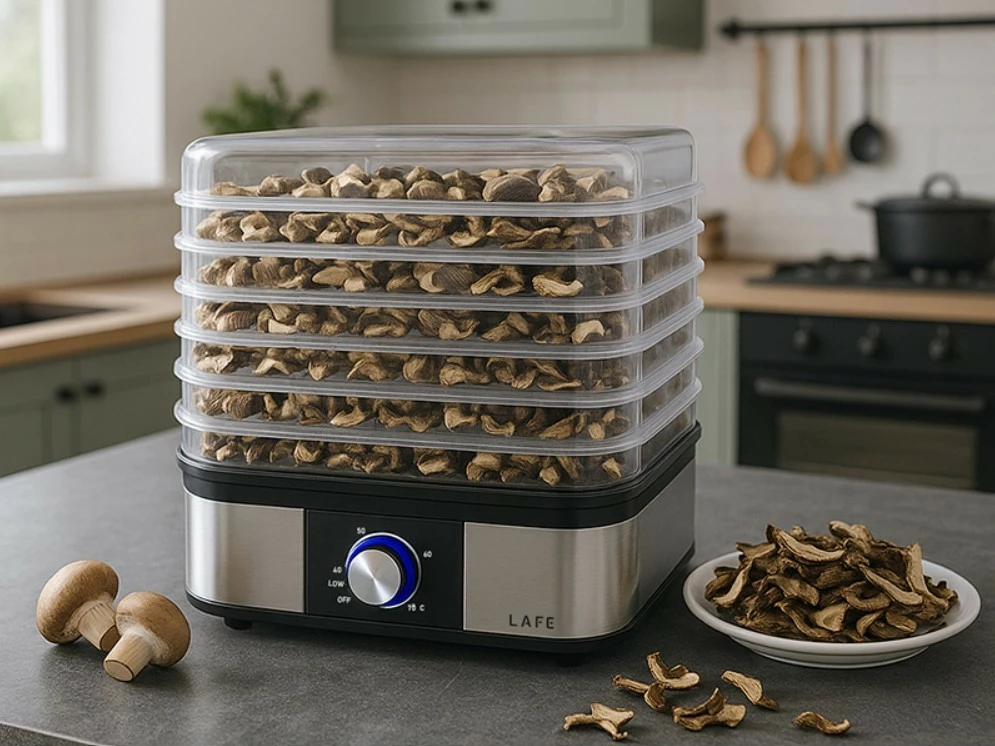 Sušilnik hrane Lafe LAFPAR47689, 250 W, 5 pladnjev, zaščita pred pregrevanjem, črn/nerjaveče jeklo