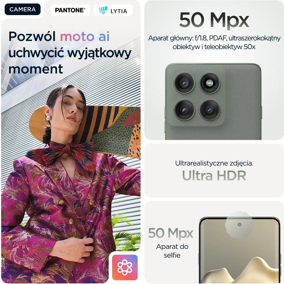 Pametni telefon Motorola edge 60 pro, 6,67", 12 GB RAM, 512 GB, siv