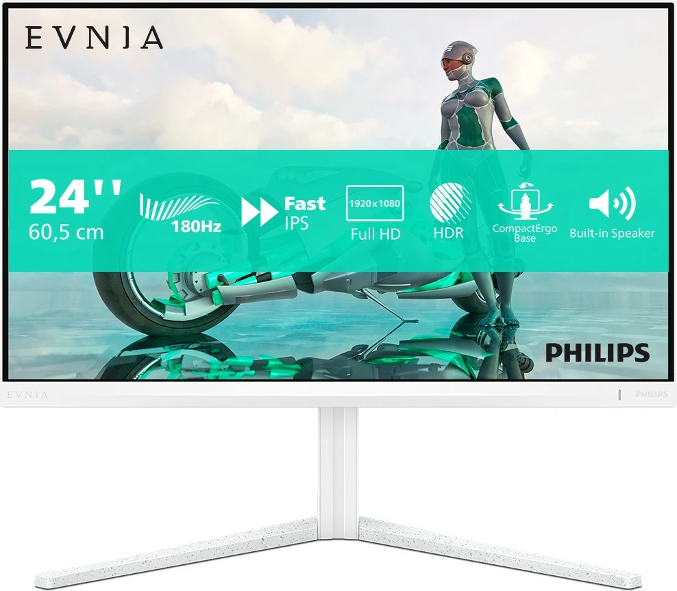 Gaming monitor 23,8" Full HD, 1 ms, 180 Hz, bel — Philips Evnia 24M2N3201A/00