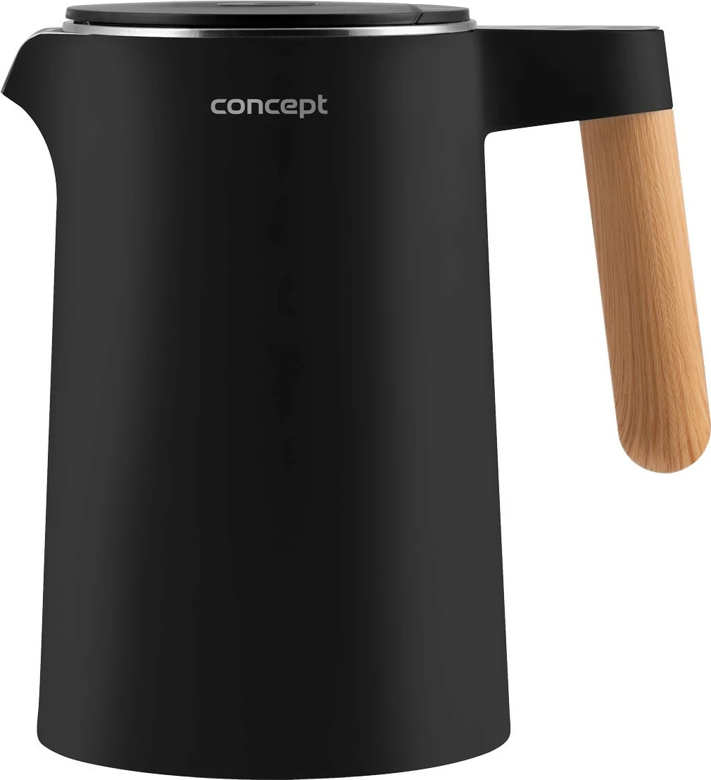 Električni ibrik Concept RK3301, 1,5 L, nastavljanje temperature, Cool Touch, črn