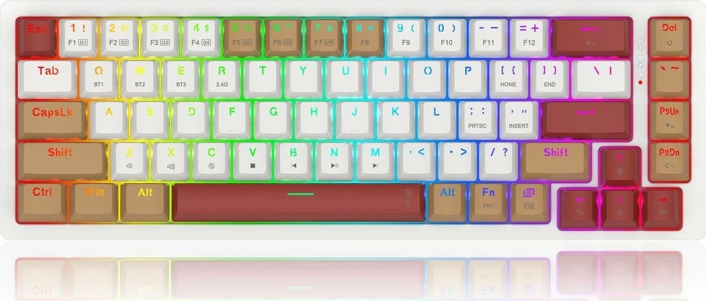 Mekančna tipkovnica z RGB, Redragon K677WLR-RGB-PRO Rammus, rjava